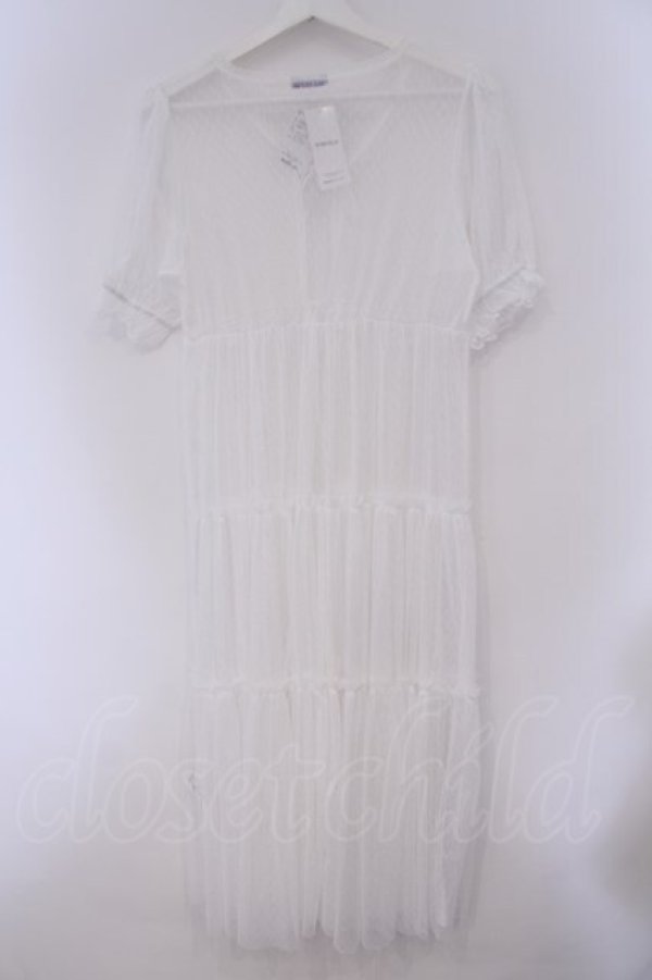 画像3: axes femme POETIQUE / チュールティアードロングカーディガン M シロ O-26-02-09-050-AX-TO-OW-OS (3)