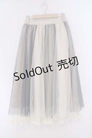 画像: axes femme / チュール切替ミディスカート M キナリ×ネイビー O-26-02-09-057-AX-SK-OW-ZT595