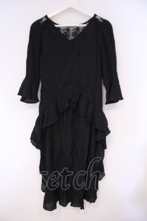 画像: axes femme / フィッシュテール羽織ワンピース M クロ O-26-02-09-062-AX-TO-OW-OS