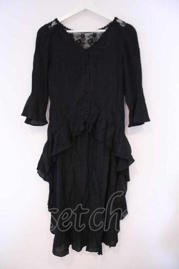 画像1: axes femme / フィッシュテール羽織ワンピース M クロ O-26-02-09-062-AX-TO-OW-OS (1)