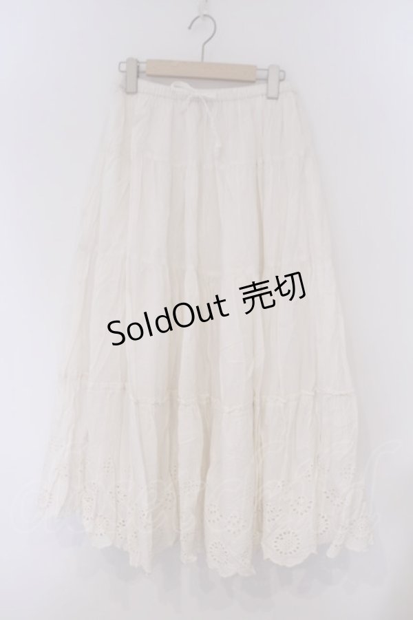 画像1: axes femme / インド綿テイアードスカート M キナリ O-26-02-09-064-AX-SK-OW-OS (1)