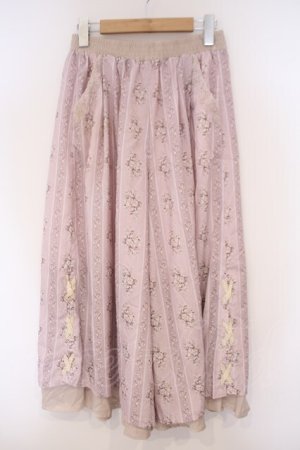 画像: axes femme / ブーケストライプガウチョポンチョ M ピンク O-26-02-09-066-AX-PA-OW-OS