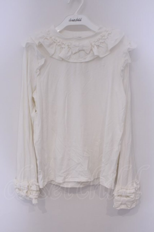 画像1: axes femme kawaii / フリルリボンカットプル M シロ O-26-02-09-079-AX-TO-OW-OS (1)