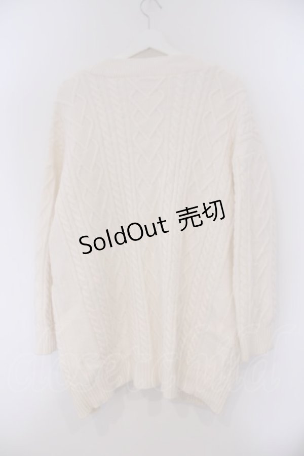 画像2: axes femme / ポケット付ロングニットカーディガン M キナリ O-26-02-09-080-AX-TO-OW-OS (2)