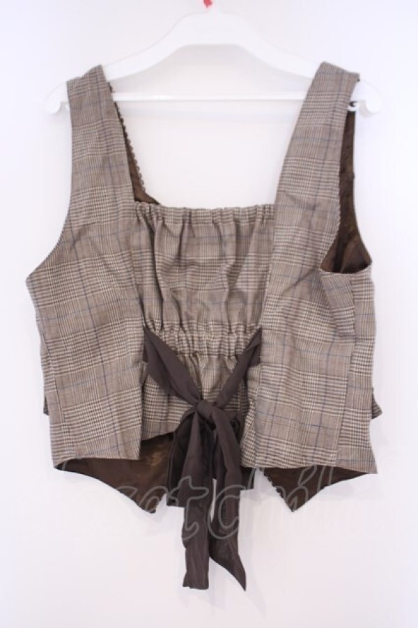 画像3: axes femme POETIQUE / フロントジップショートベスト M ブラウン O-26-02-09-083-AX-TO-OW-OS (3)