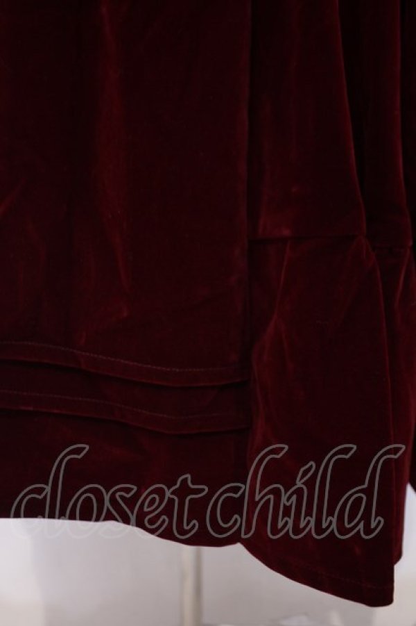 画像3: axes femme kawaii / クラシカルベロアワンピース M ワイン O-26-02-09-010-AX-OP-OW-OS (3)