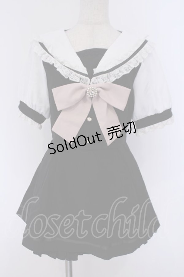 画像1: LIZ LISA / セーラーカラーセットアップ 0 クロ×シロ O-26-02-09-002-LO-OP-IG-OS (1)