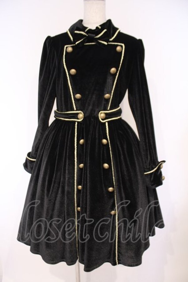 画像1: AND ROMEO / ナポレオンベロアワンピース  クロ O-26-02-09-014-LO-OP-YM-OS (1)