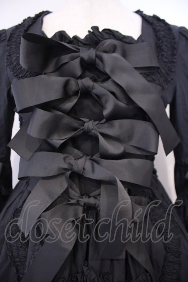 画像2: AND ROMEO / アンティークフリルワンピース  クロ O-26-02-09-015-LO-OP-YM-OS (2)