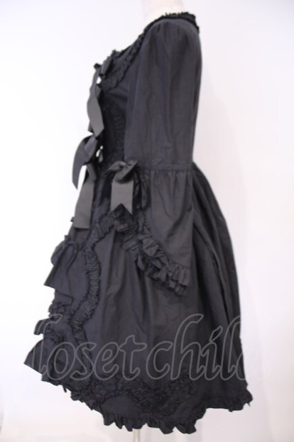 画像4: AND ROMEO / アンティークフリルワンピース  クロ O-26-02-09-015-LO-OP-YM-OS (4)