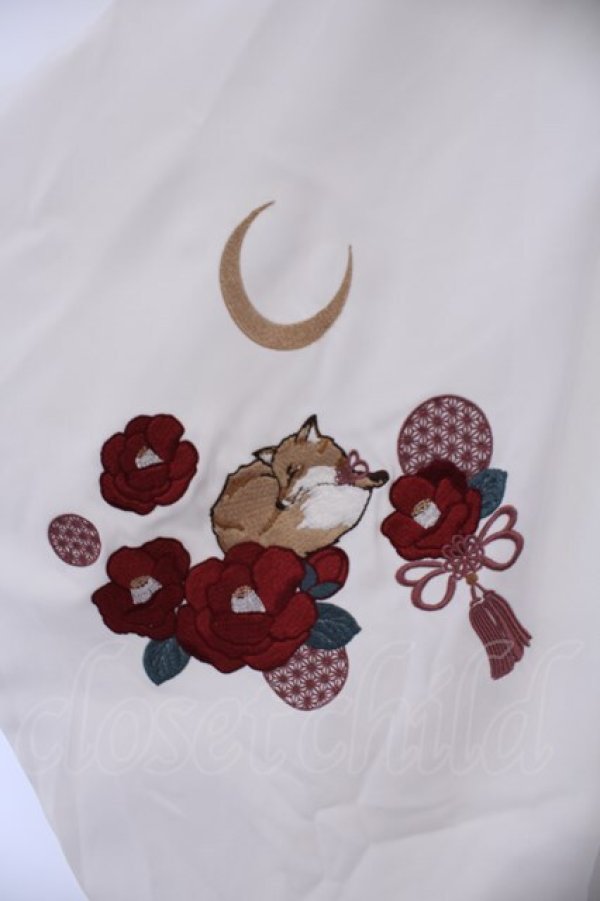 画像3: Amavel / 月夜の狐と寒椿 和風ブラウス  シロ×ワイン O-26-02-09-019-CA-BL-IG-OS (3)