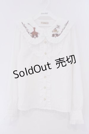 画像: Amavel / 喫茶アマベルのランチセットブラウス  シロ×ボルドー O-26-02-09-020-CA-BL-IG-OS