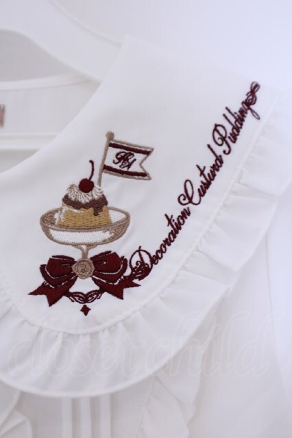 画像3: Amavel / 喫茶アマベルのランチセットブラウス  シロ×ボルドー O-26-02-09-020-CA-BL-IG-OS (3)