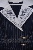 画像2: axes femme / 襟刺繍ストライプワンピース M ネイビー O-26-02-09-022-AX-OP-OW-OS (2)