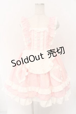 画像: 海外ロリィタ / エプロンデザインジャンパースカート  ピンク O-26-02-10-001-LO-OP-OW-OS