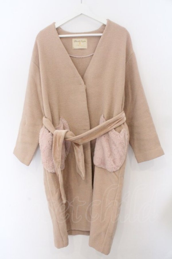 画像1: Franche Lippee / ねこポッケウールロングコート M ベージュ O-26-02-10-004-LO-CO-OW-OS (1)