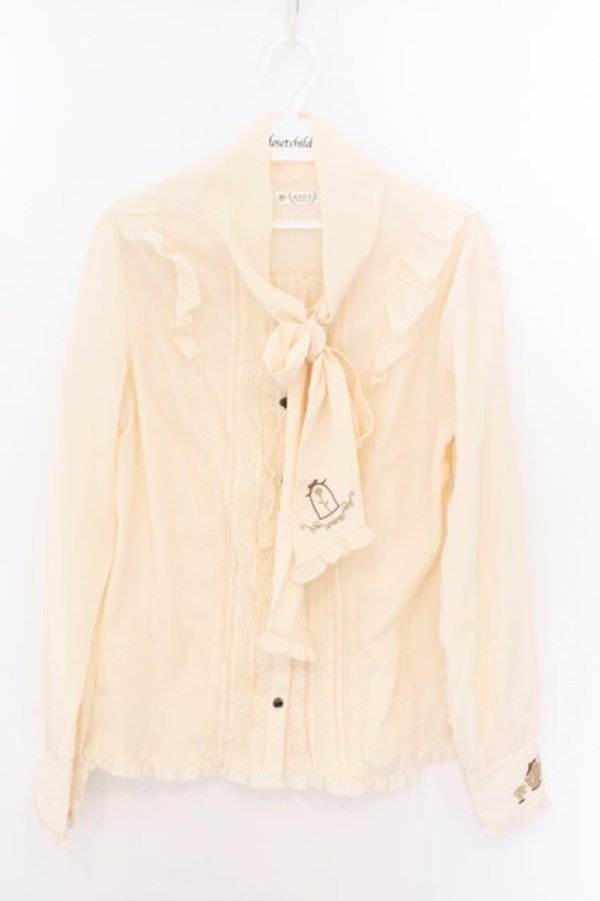 画像1: axes femme / フェミニンボータイブラウス/美女と野獣 M キナリ O-26-02-10-032-AX-BL-OW-OS (1)