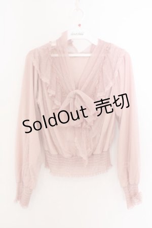 画像: axes femme POETIQUE / チュールブラウス M ピンク O-26-02-10-035-AX-BL-OW-OS