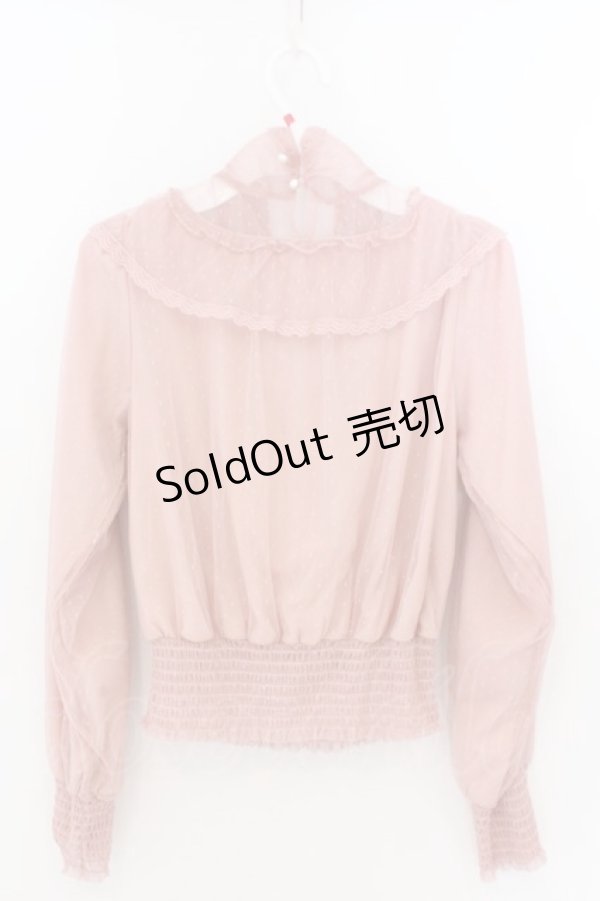 画像2: axes femme POETIQUE / チュールブラウス M ピンク O-26-02-10-035-AX-BL-OW-OS (2)