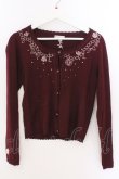 画像1: axes femme / 刺繍カーディガン M ワイン O-26-02-10-036-AX-TO-OW-OS (1)