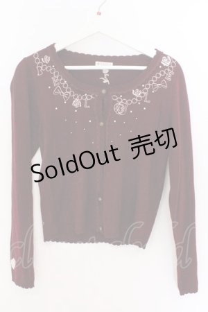 画像: axes femme / 刺繍カーディガン M ワイン O-26-02-10-036-AX-TO-OW-OS