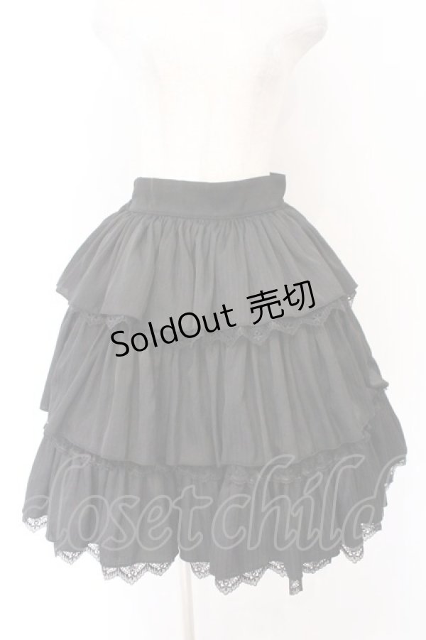 画像1: Hoshibako Works / 星夜の旅　フリルティアードスカート  クロ O-26-02-10-043-LO-SK-OW-OS (1)