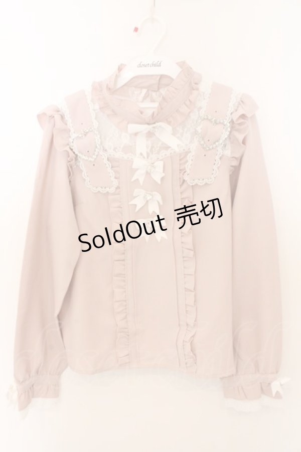 画像1: Dear My Love / ハートベルトチョーカービジューブラウス M ピンク O-26-02-10-048-EL-BL-OW-OS (1)