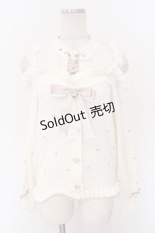 画像1: LIZ LISA / ハート刺繍肩あきレイヤードニット 0 オフシロ O-26-02-10-054-LO-TO-OW-OS (1)
