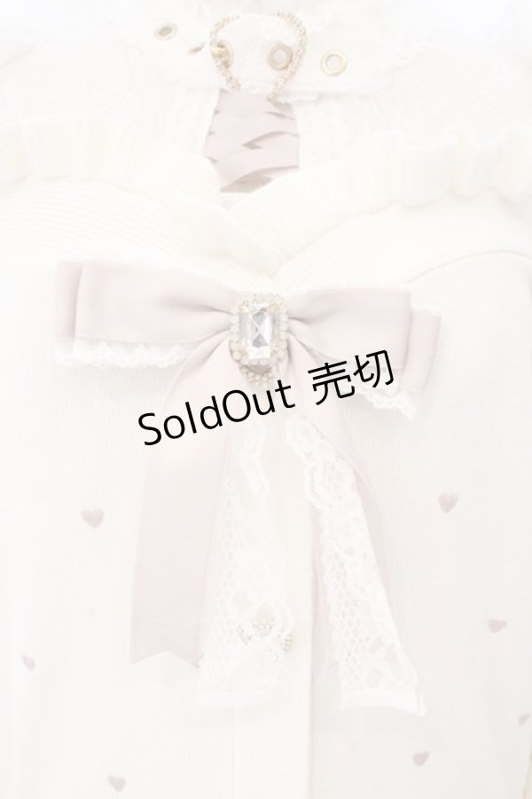 画像3: LIZ LISA / ハート刺繍肩あきレイヤードニット 0 オフシロ O-26-02-10-054-LO-TO-OW-OS (3)