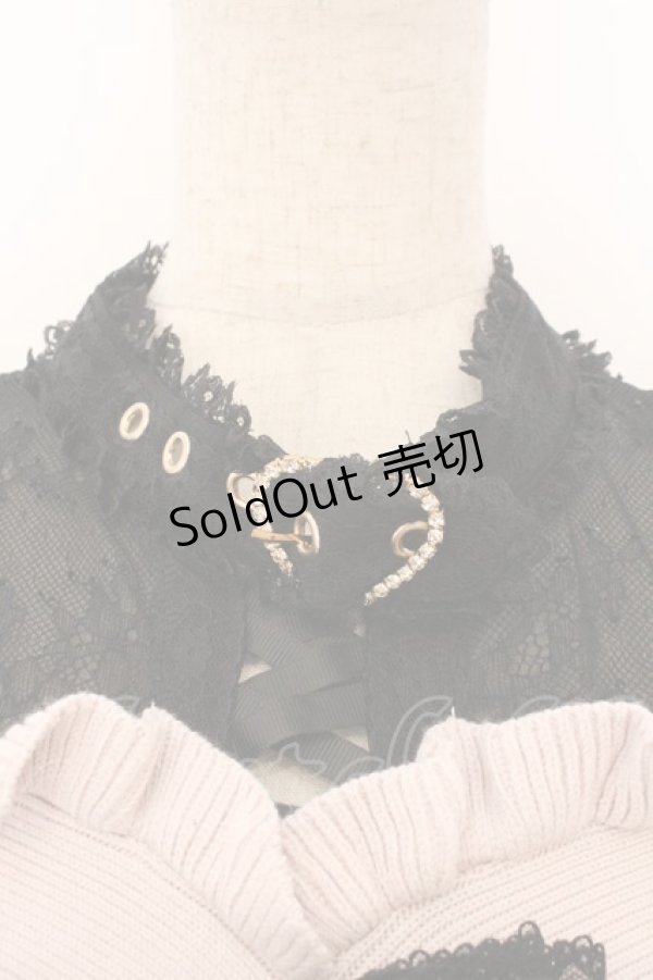 画像2: LIZ LISA / ハート刺繍肩あきレイヤードニット 0 ピンク O-26-02-10-055-LO-TO-OW-OS (2)