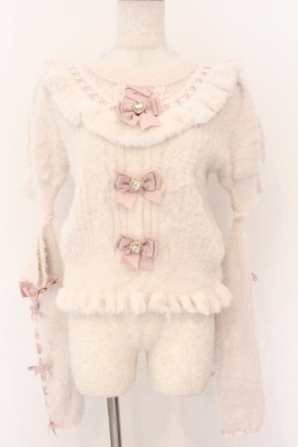 画像1: LIZ LISA / アームウォーマー3連リボンニット 0 ピンク O-26-02-10-057-LO-TO-OW-OS (1)