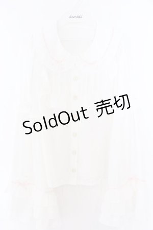 画像: Ank Rouge / ひめ袖はしごリボンブラウス M シロ×ピンク O-26-02-10-063-CA-BL-OW-OS