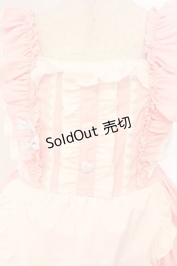 画像2: 海外ロリィタ / エプロンデザインジャンパースカート  ピンク O-26-02-10-001-LO-OP-OW-OS (2)