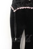 画像2: AVENCHUMU / Rhinestone logo garter velor flare pants　パンツ S クロ×ピンク O-26-02-10-069-LO-PA-OW-OS (2)
