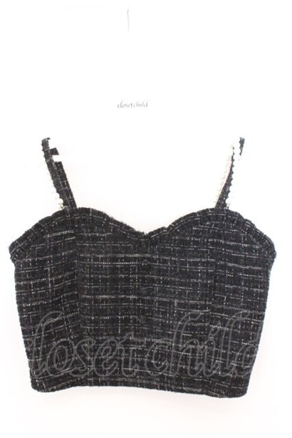 画像1: Ank Rouge / キラキラツイードビスチェ M クロ O-26-02-10-070-CA-TO-OW-OS (1)