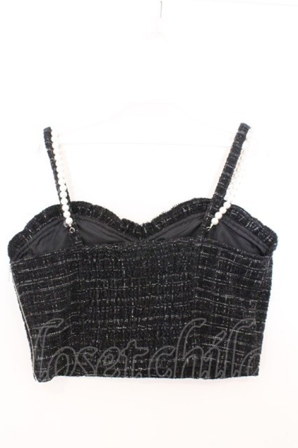 画像2: Ank Rouge / キラキラツイードビスチェ M クロ O-26-02-10-070-CA-TO-OW-OS (2)