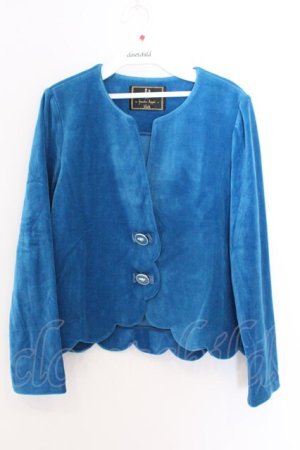 画像: franche lippee black / 裾スカラップベルベットジャケット M ブルー O-26-02-10-008-LO-JA-OW-OS