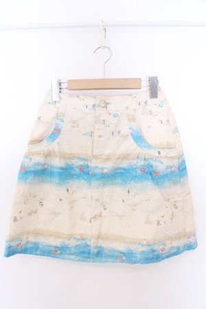 画像: Franche Lippee / ビーチ柄スカート M キナリ O-26-02-10-011-LO-SK-OW-OS
