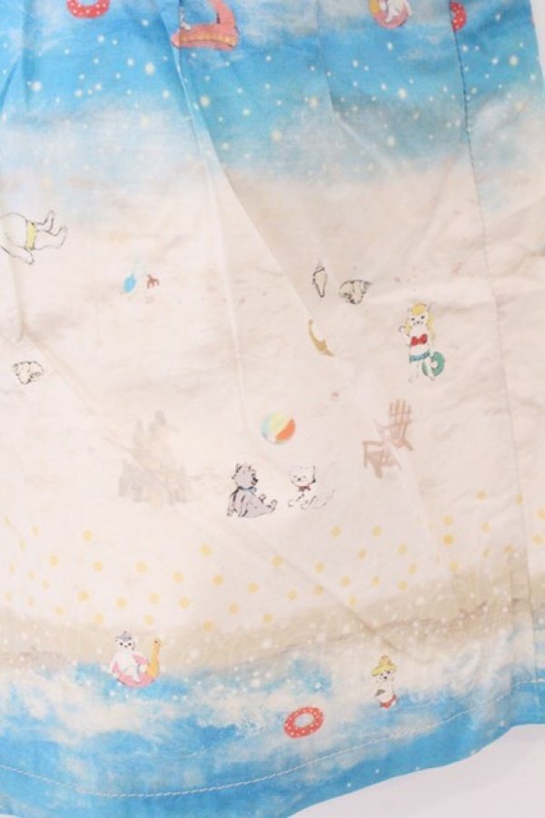 画像2: Franche Lippee / ビーチ柄スカート M キナリ O-26-02-10-011-LO-SK-OW-OS (2)