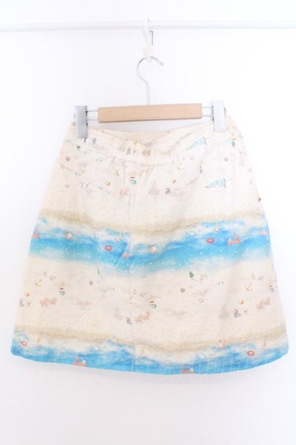 画像5: Franche Lippee / ビーチ柄スカート M キナリ O-26-02-10-011-LO-SK-OW-OS (5)