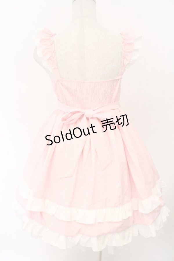 画像4: 海外ロリィタ / エプロンデザインジャンパースカート  ピンク O-26-02-10-001-LO-OP-OW-OS (4)