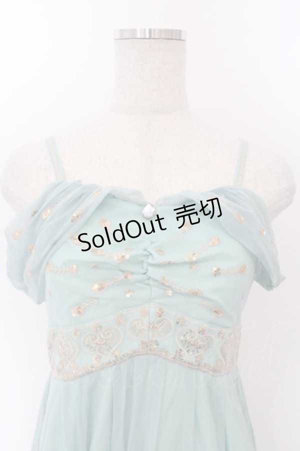 画像2: Secret Honey / スパンコール刺繍ロングワンピース（ジャスミンver.） 2 グリーン O-26-02-10-013-CA-OP-OW-OS (2)