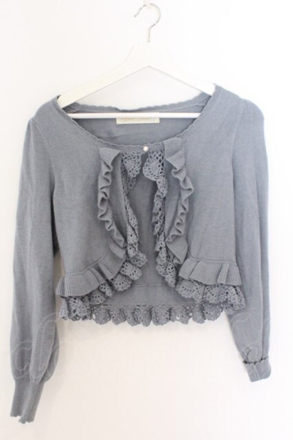 画像1: Leur Getter / フリルニットボレロ M ブルー O-26-02-10-015-LU-TO-OW-OS (1)