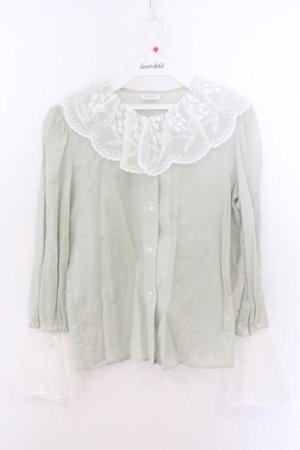 画像: MILK / ベルブラウス  グリーン O-26-02-10-019-ML-BL-OW-OS