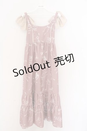 画像: axes femme / トゥシューズ柄リボン付ワンピース F ピンク O-26-02-10-020-AX-OP-OW-OS