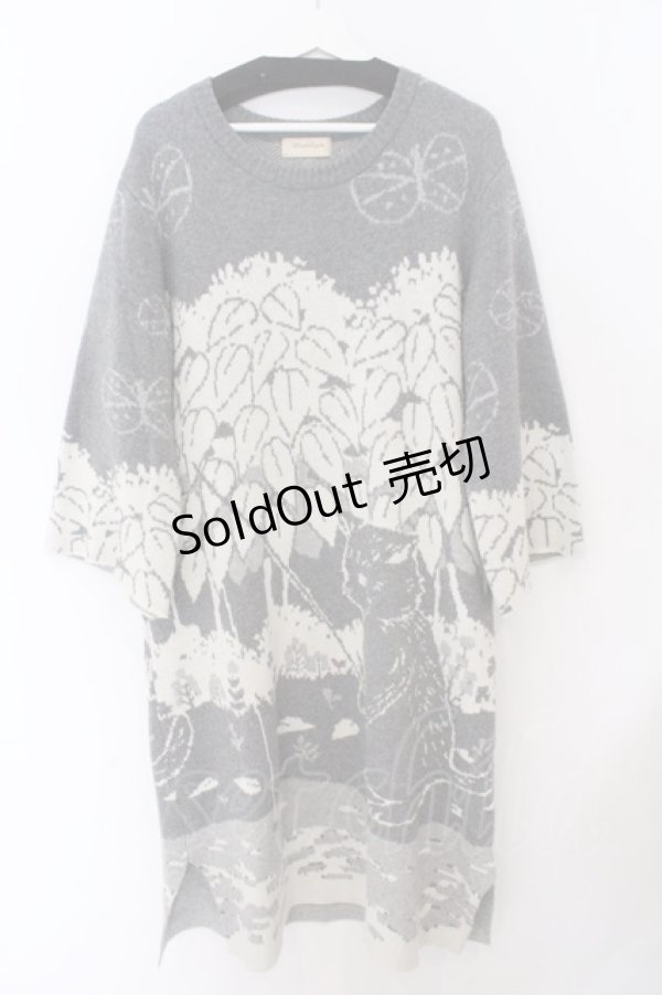 画像1: Franche Lippee / ネコロングニットプルオーバー M グレー O-26-02-10-003-LO-TO-OW-OS (1)