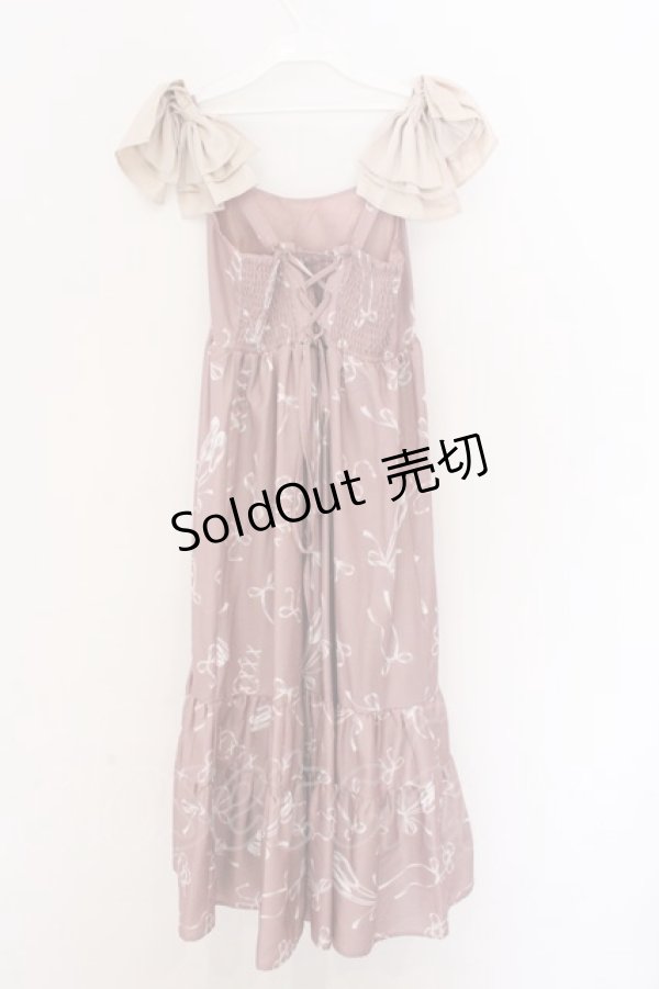 画像3: axes femme / トゥシューズ柄リボン付ワンピース F ピンク O-26-02-10-020-AX-OP-OW-OS (3)