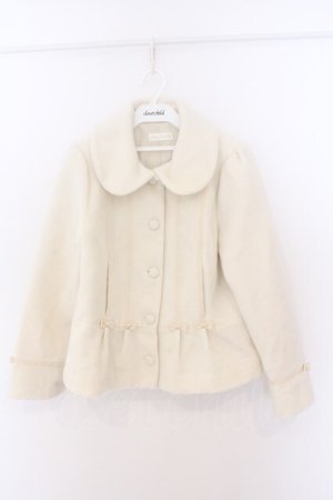 画像: Melody BasKet / プチリボンショートコート  アイボリー O-26-02-10-021-LO-CO-OW-OS