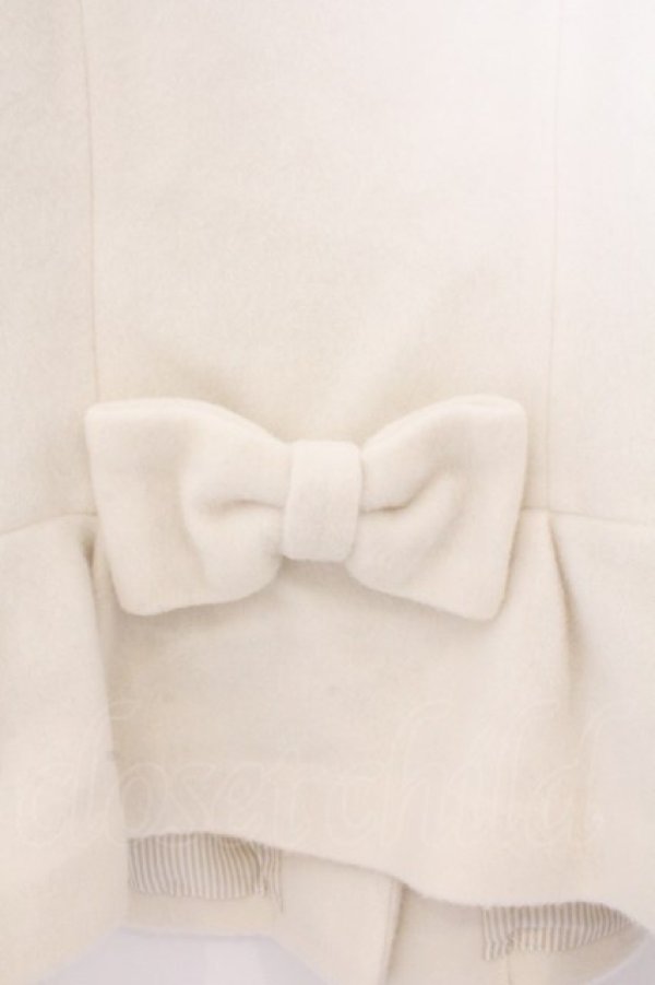 画像4: Melody BasKet / プチリボンショートコート  アイボリー O-26-02-10-021-LO-CO-OW-OS (4)