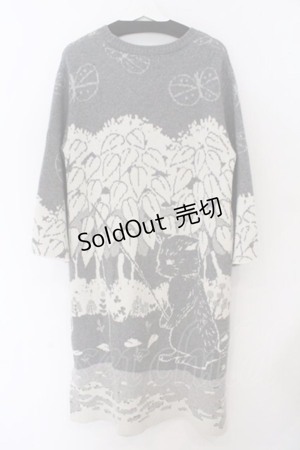 画像3: Franche Lippee / ネコロングニットプルオーバー M グレー O-26-02-10-003-LO-TO-OW-OS (3)